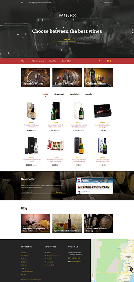 PrestaShop Main Page Screenshot