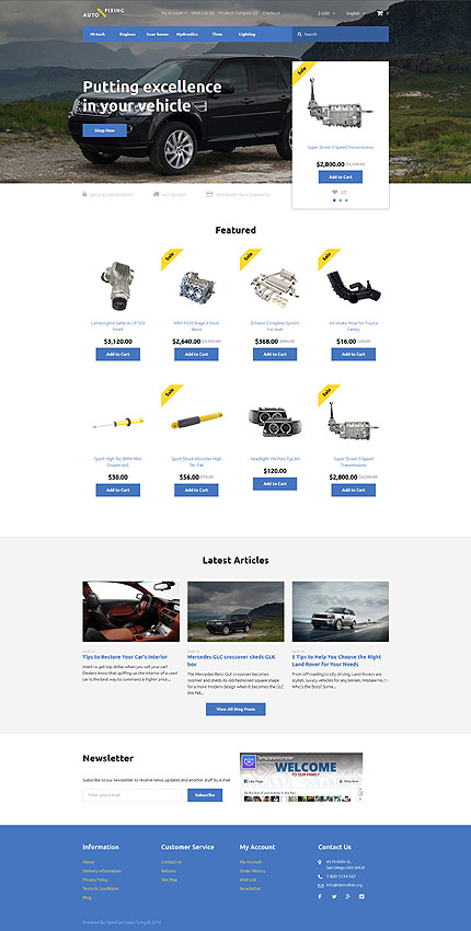 OpenCart Main Page