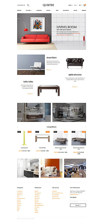 PrestaShop Main Page Screenshot