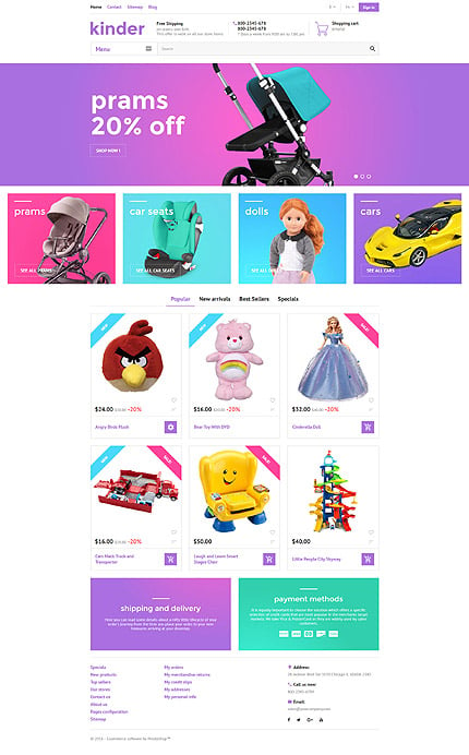 PrestaShop Main Page Screenshot