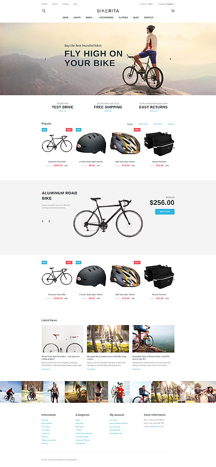 PrestaShop Main Page Screenshot