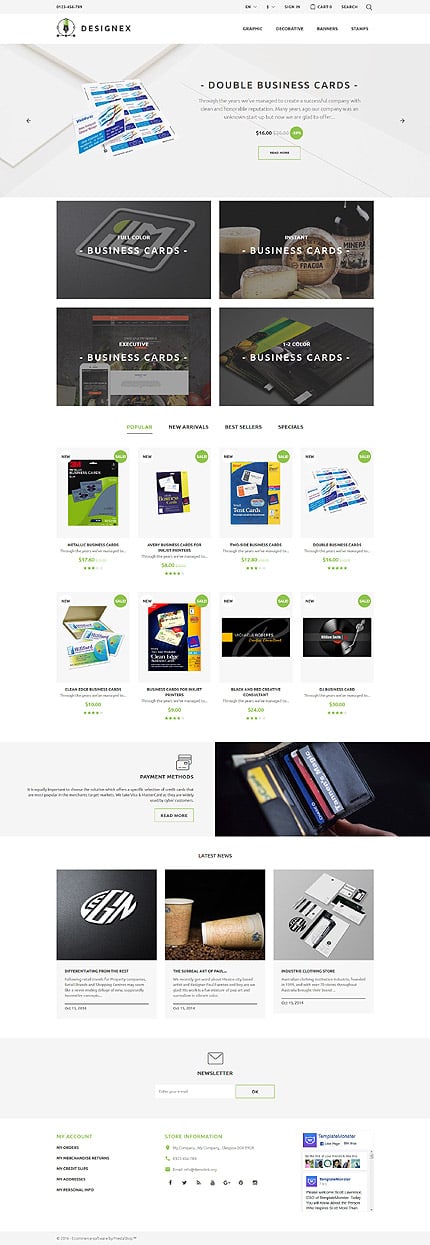 PrestaShop Main Page Screenshot