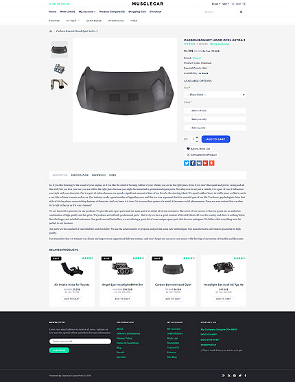 OpenCart Product Page