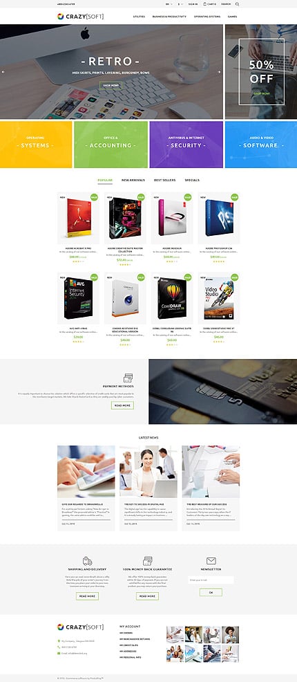 PrestaShop Main Page Screenshot