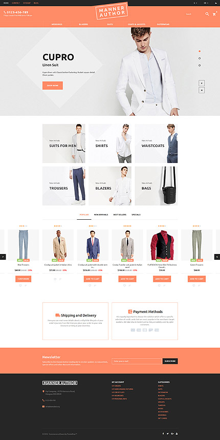 PrestaShop Main Page Screenshot