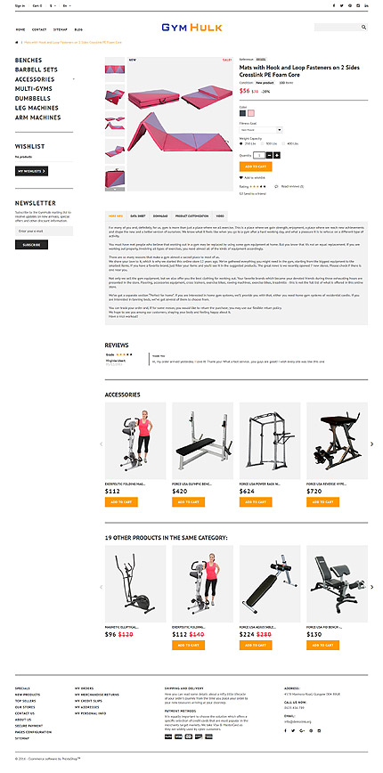 Prestashop Products Page Screenshot