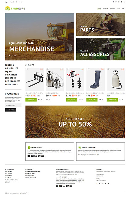 PrestaShop Main Page Screenshot