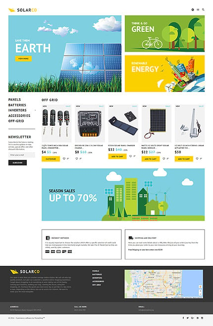 PrestaShop Main Page Screenshot