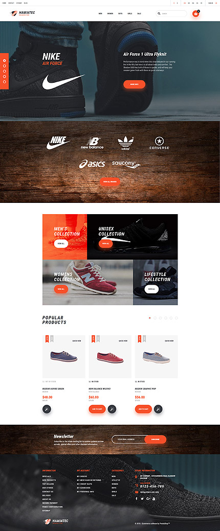 PrestaShop Main Page Screenshot