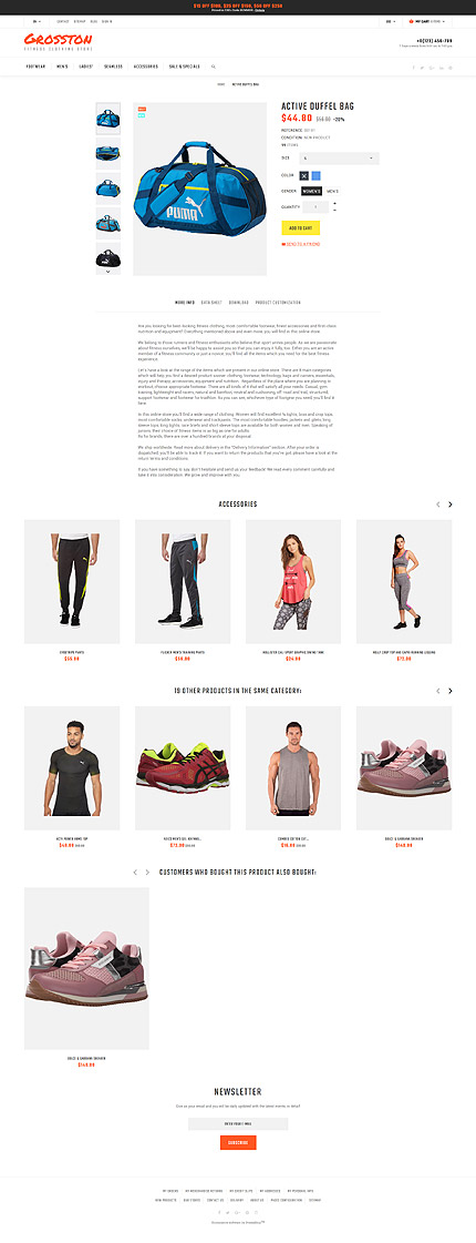 Prestashop Products Page Screenshot