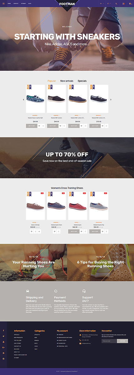 PrestaShop Main Page Screenshot