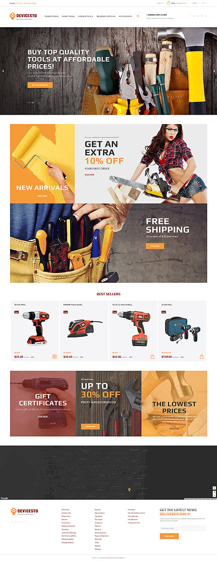 PrestaShop Main Page Screenshot