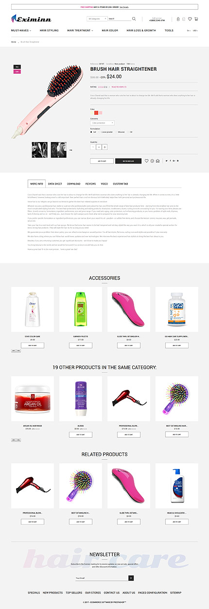 Prestashop Products Page Screenshot