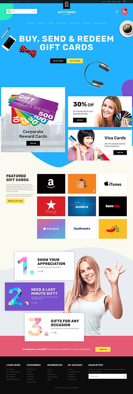 PrestaShop Main Page Screenshot