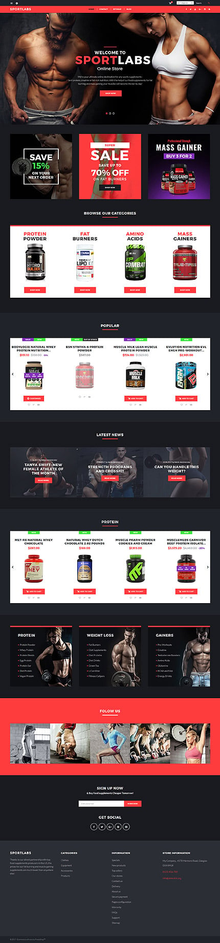 PrestaShop Main Page Screenshot