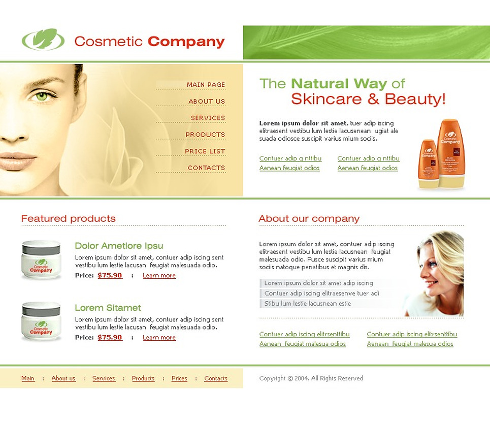 Cosmetics Store Website Template Web Design Templates Website Templates Download Cosmetics Cosmetic Website Templates