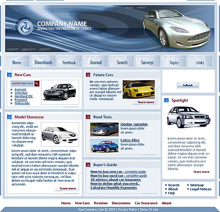car&nbsp;site template