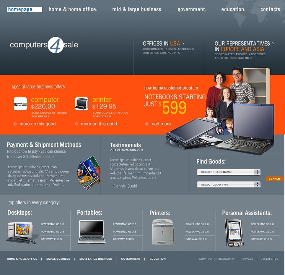 Computer Store Website Template 9467