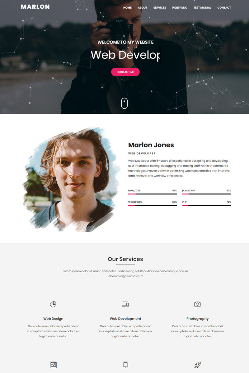 Marlon - Personal Portfolio HTML Landing Page Template