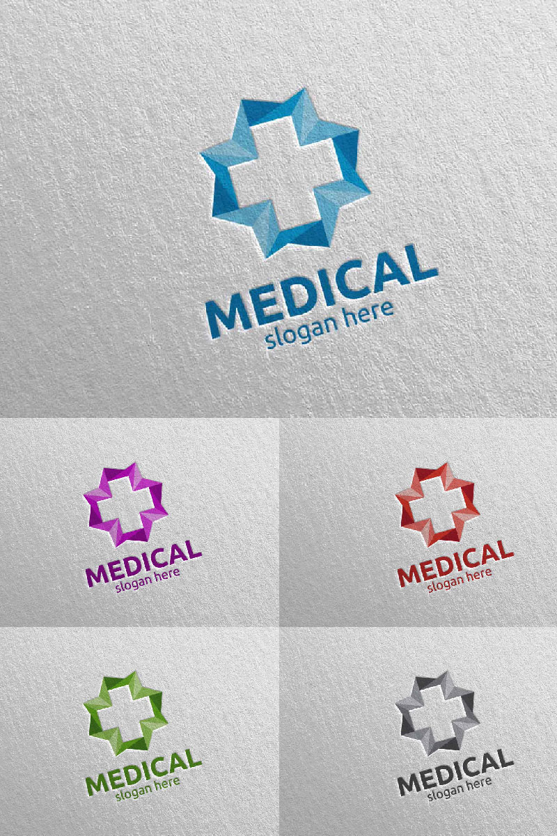 Cross Medical Hospital Design 96 Logo Template
