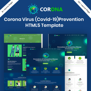 Corona Virus Responsive Website Templates 100095