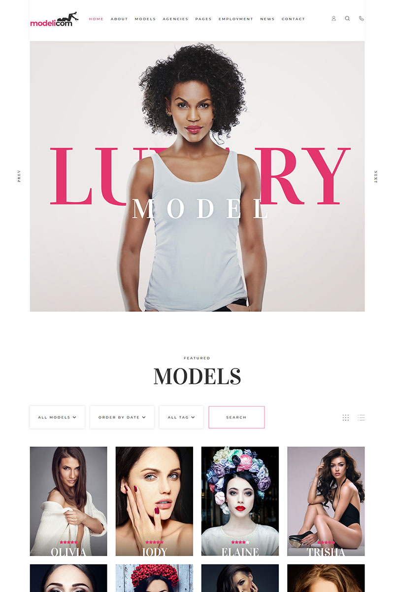 Modelicom - Model Agency & Portfolio WordPress Theme