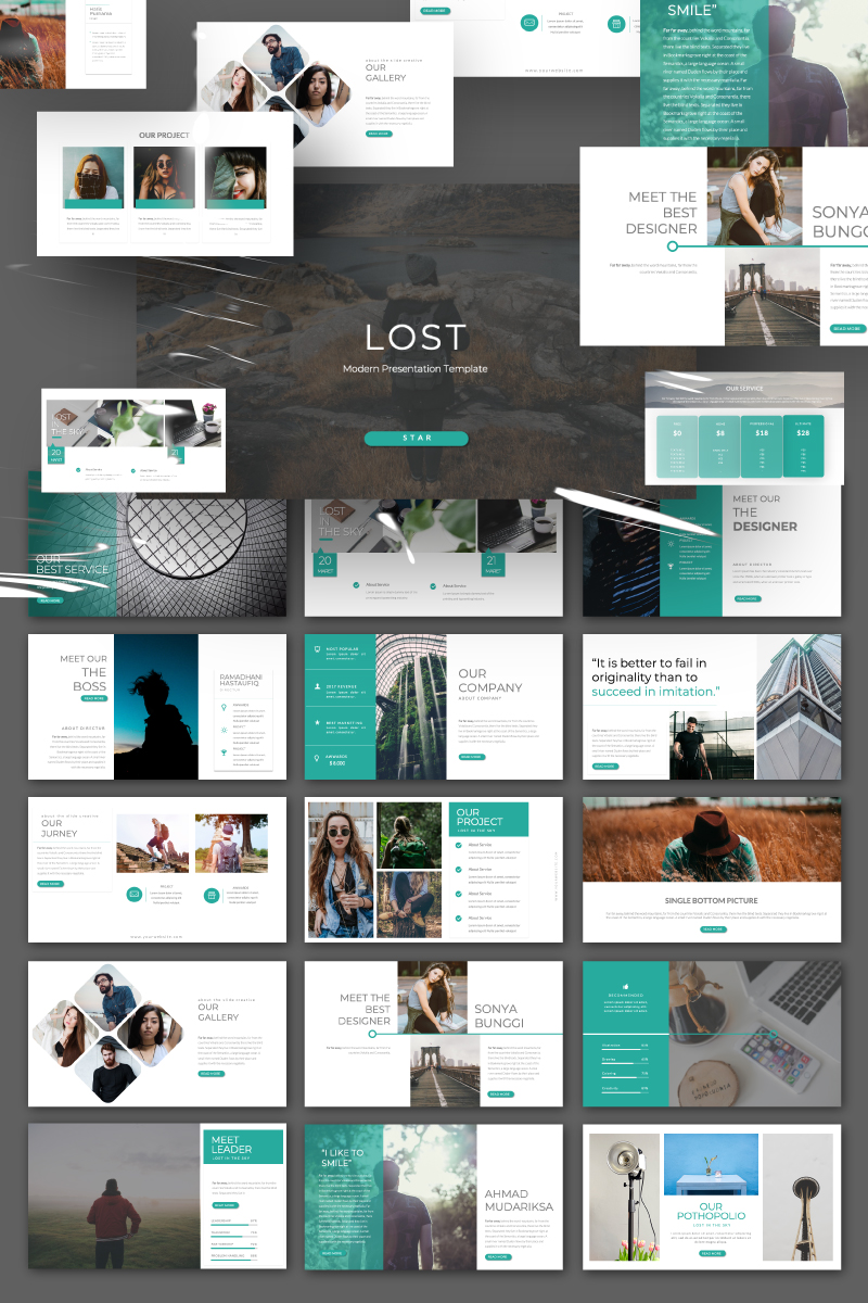 a Lost Presentation PowerPoint template