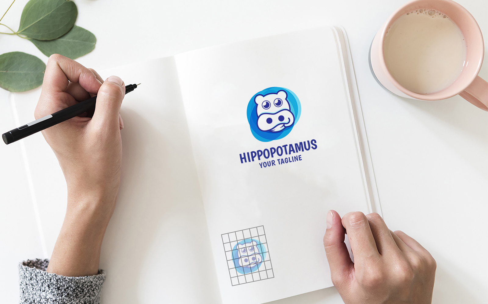 unique hippos Logo Template