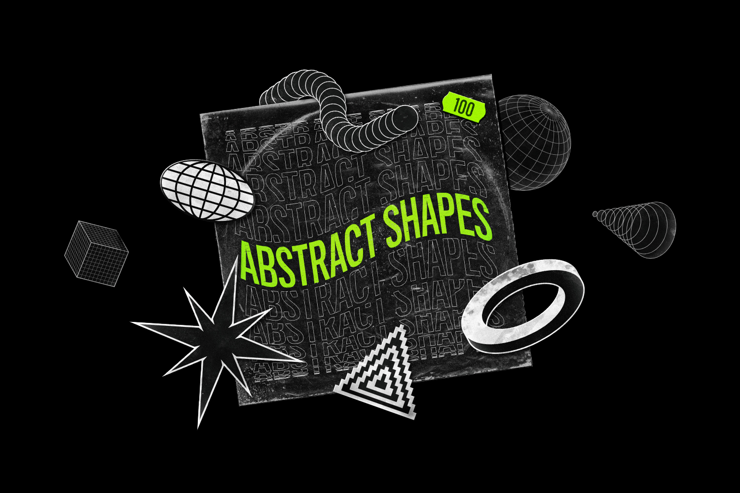 Abstract Shapes collection – 100 design elements - Illustration