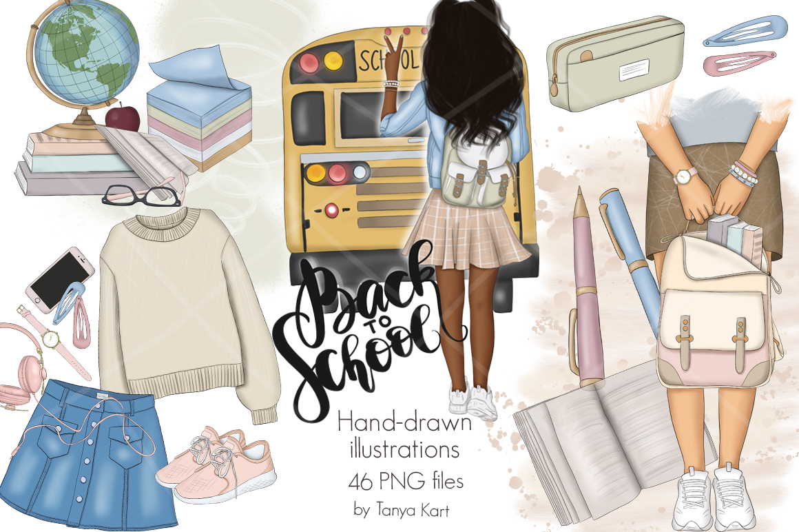 Back To School Clipart & Patterns - Illustration