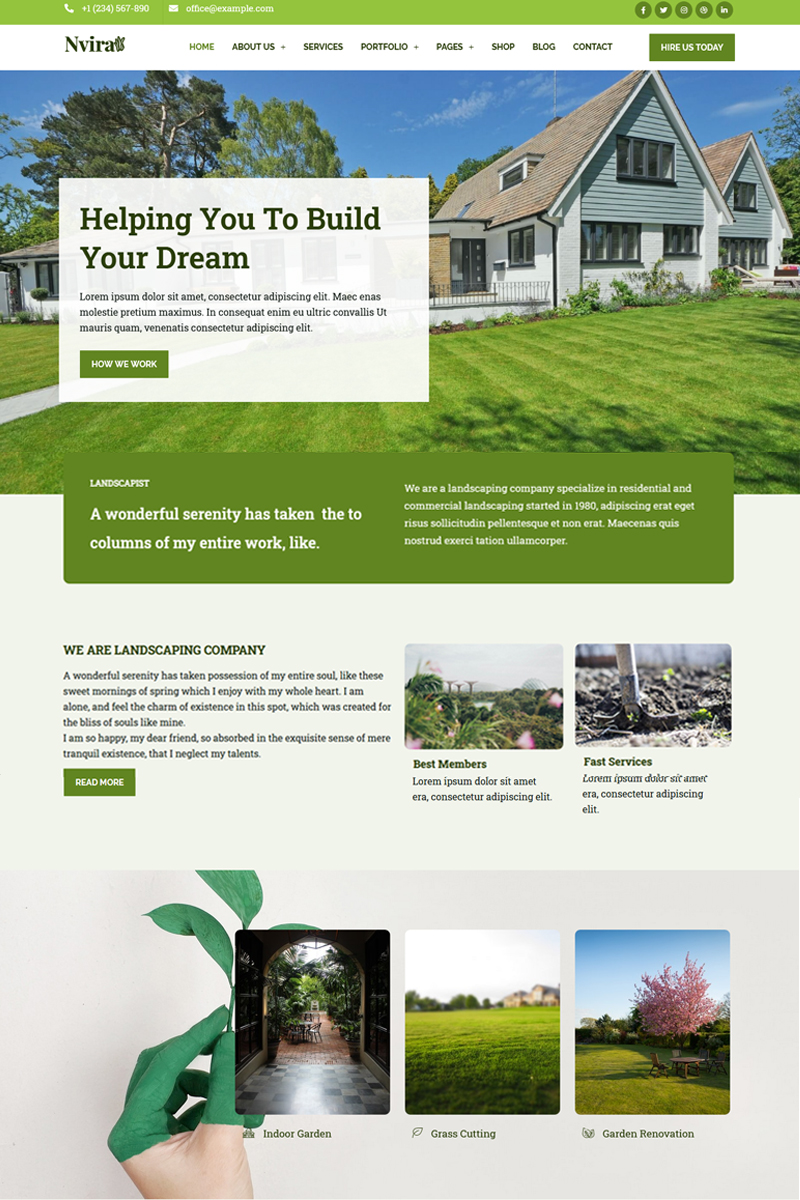 Nvira - Gardening and Landscaping Services with WordPress Elementor Theme