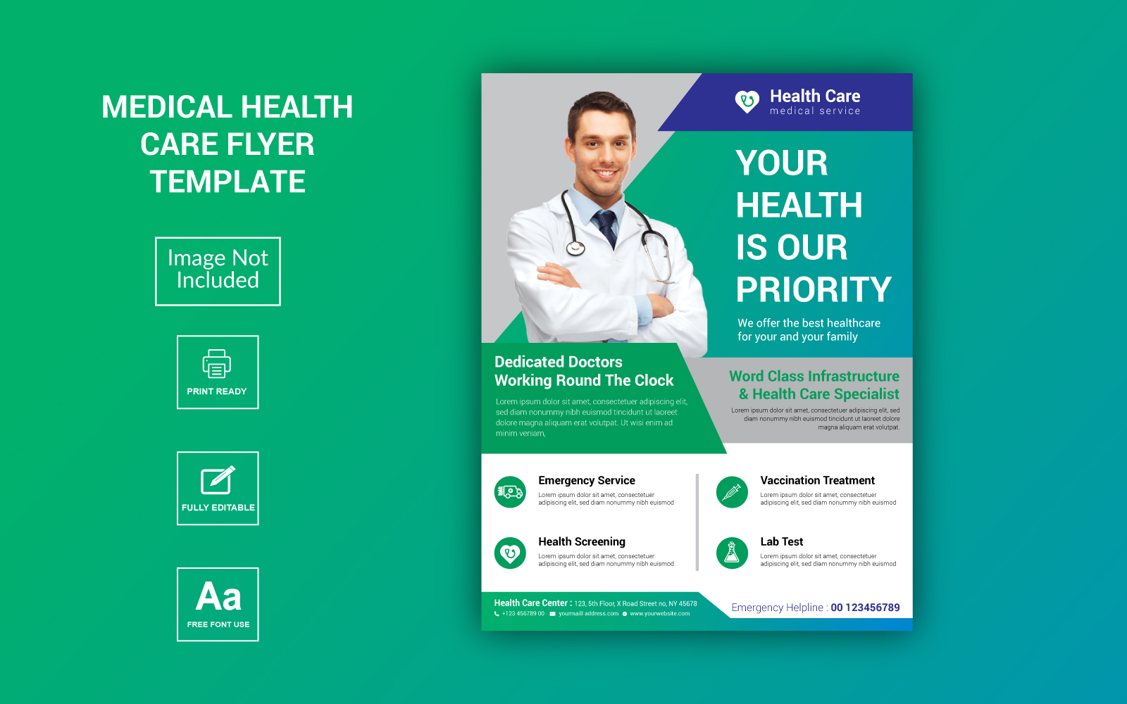 Medical Health Care Flyer - Corporate Identity Template