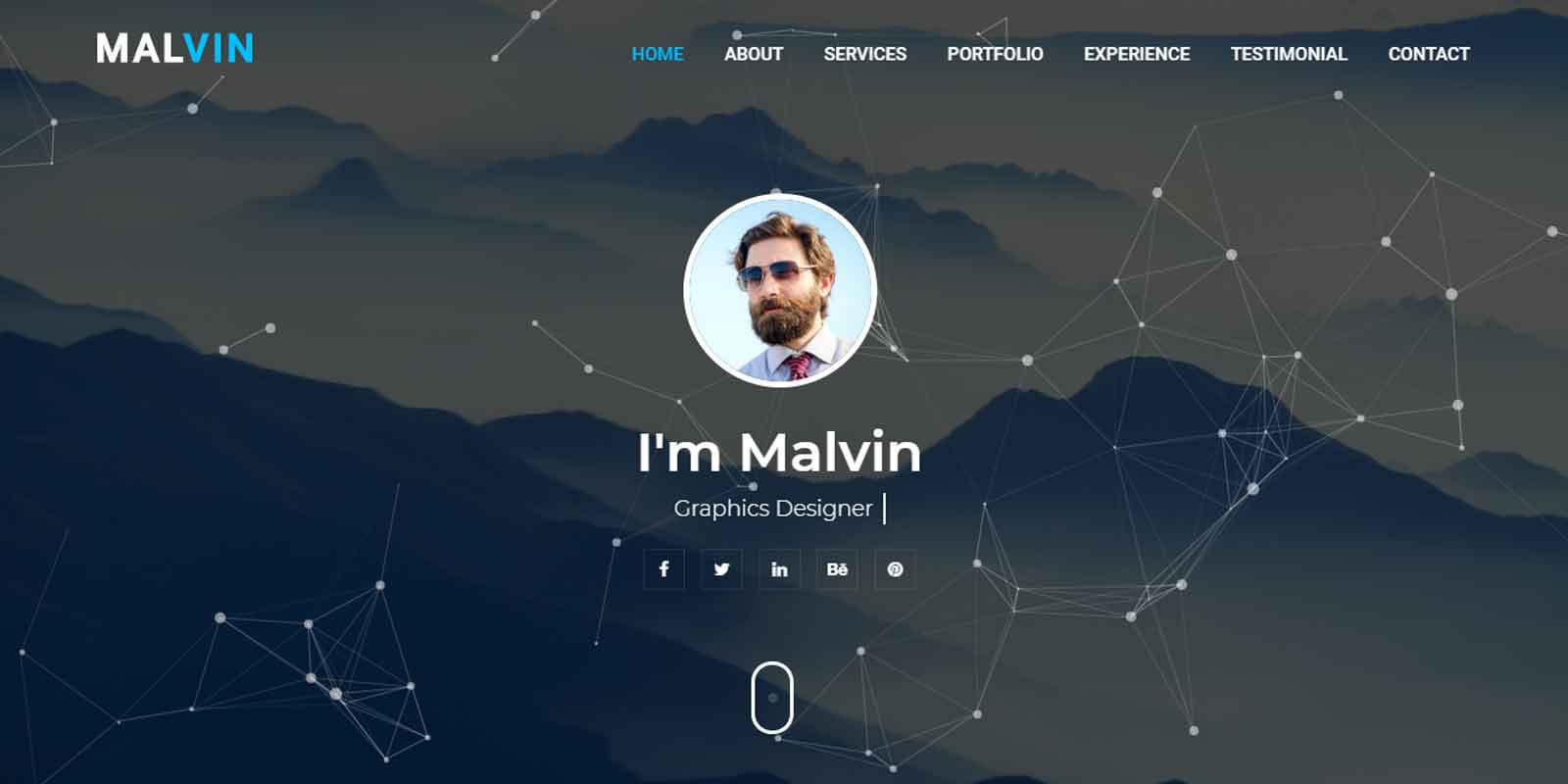 Malvin - Personal Portfolio HTML Landing Page Template