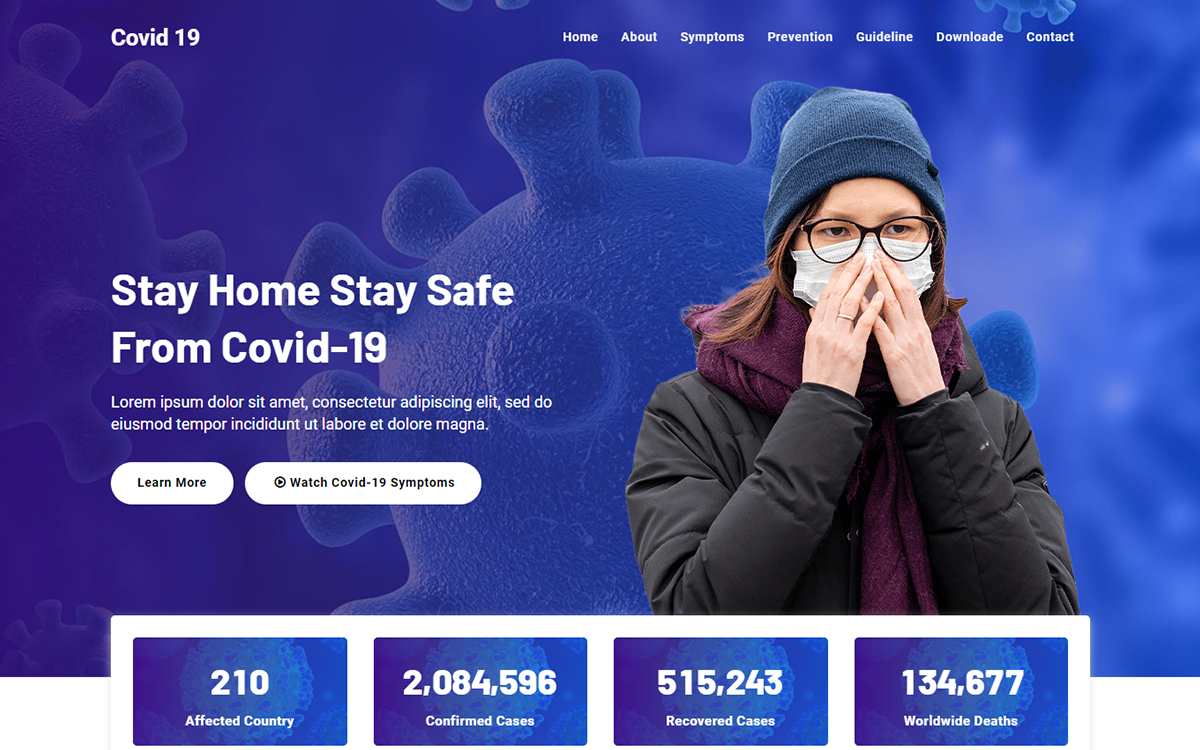 Covid 19 - Corona Virus Medical Landing Page Template