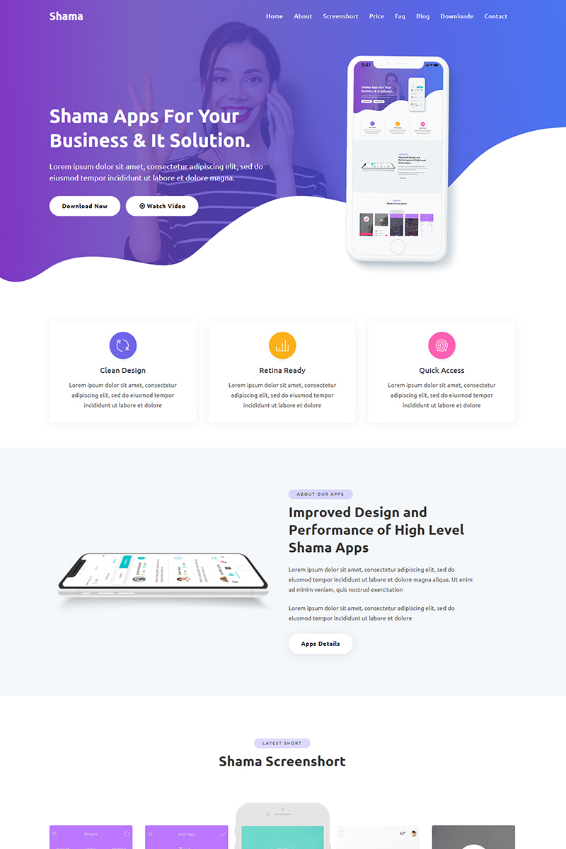 Shama - App HTML Landing Page Template