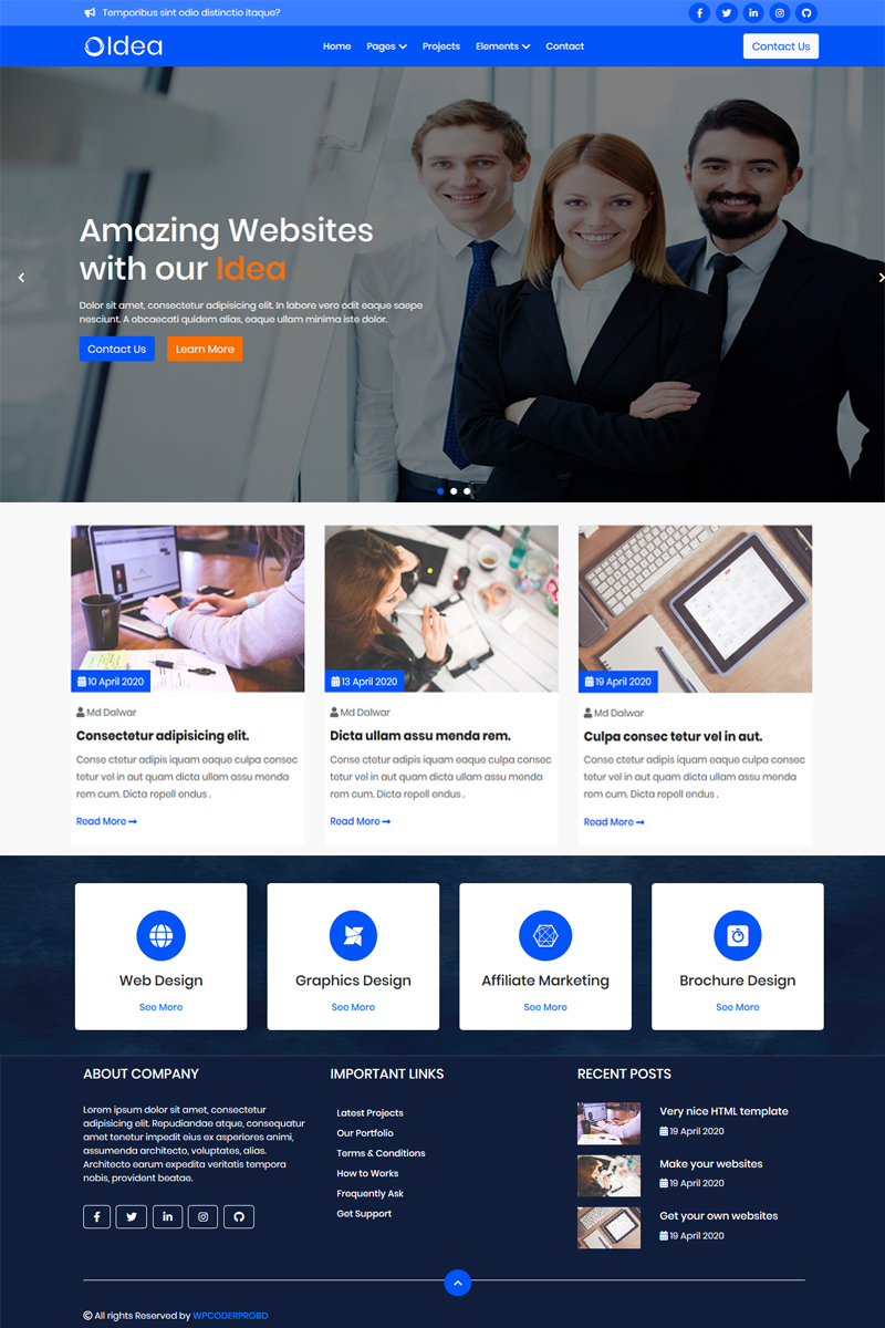 Idea - Multipurpose Bootstrap Responsive HTML Website Template