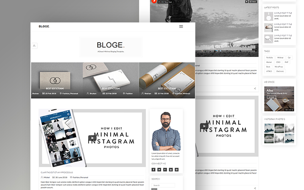 BLOGE Minimal Blogging Website Template