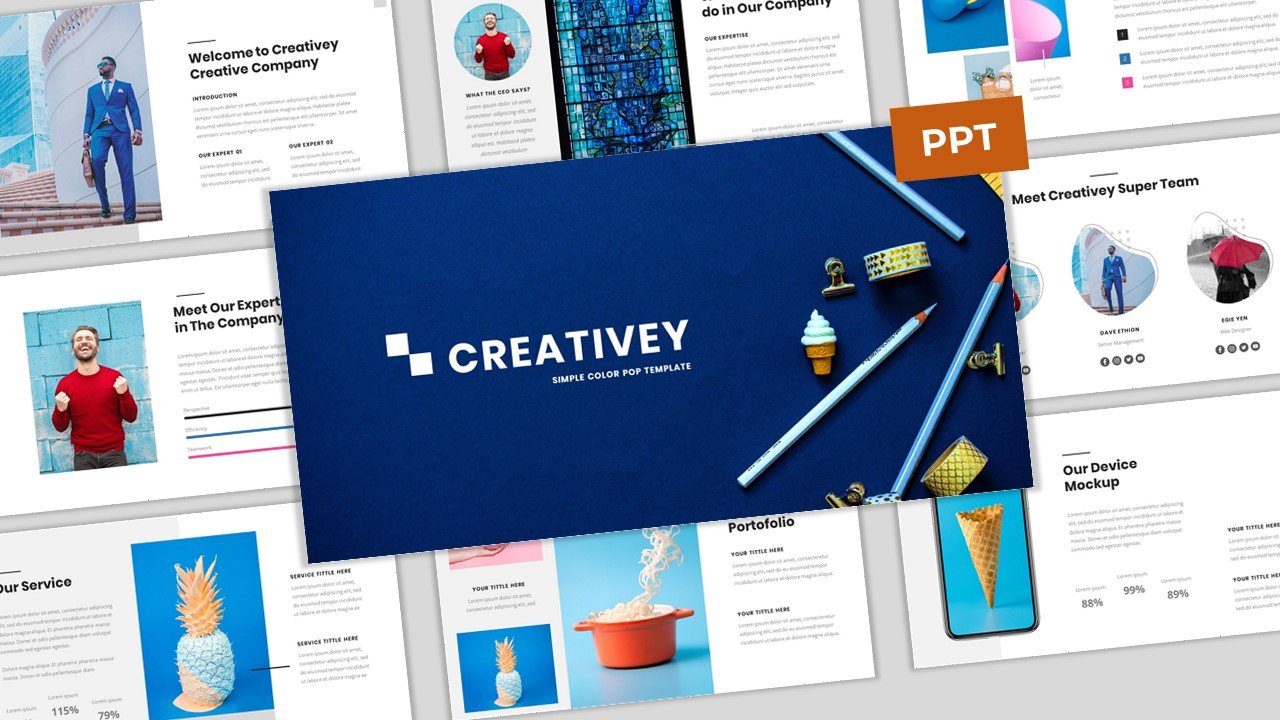 Creativey - Simple Color Pop Business PowerPoint template