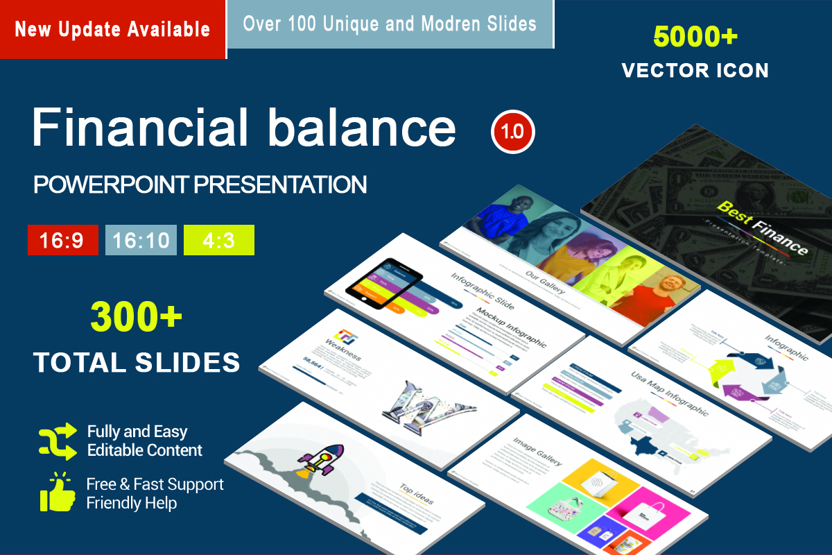 Financial balance PowerPoint template