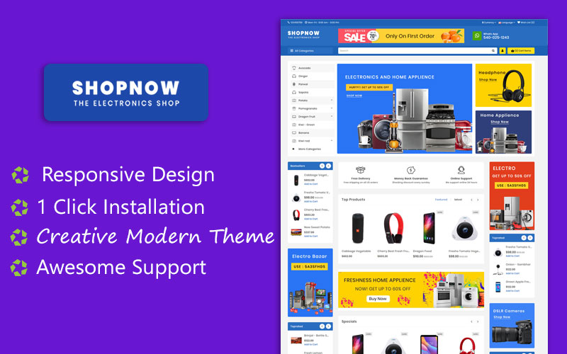 ShopNow Electronics Multipurpose  Responsive Theme OpenCart Template