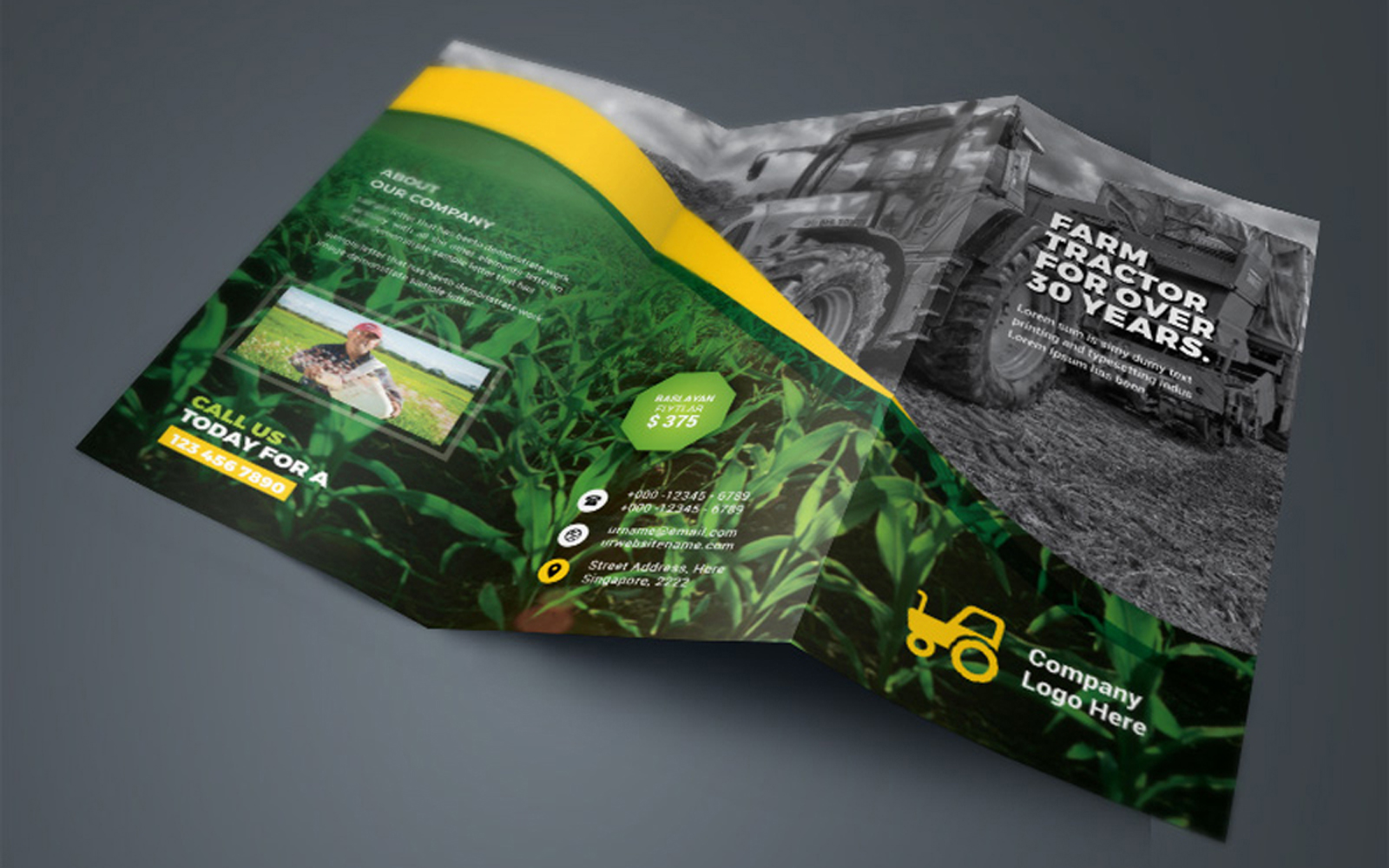 Garden Farm agriculture TriFold Brochure - Corporate Identity Template