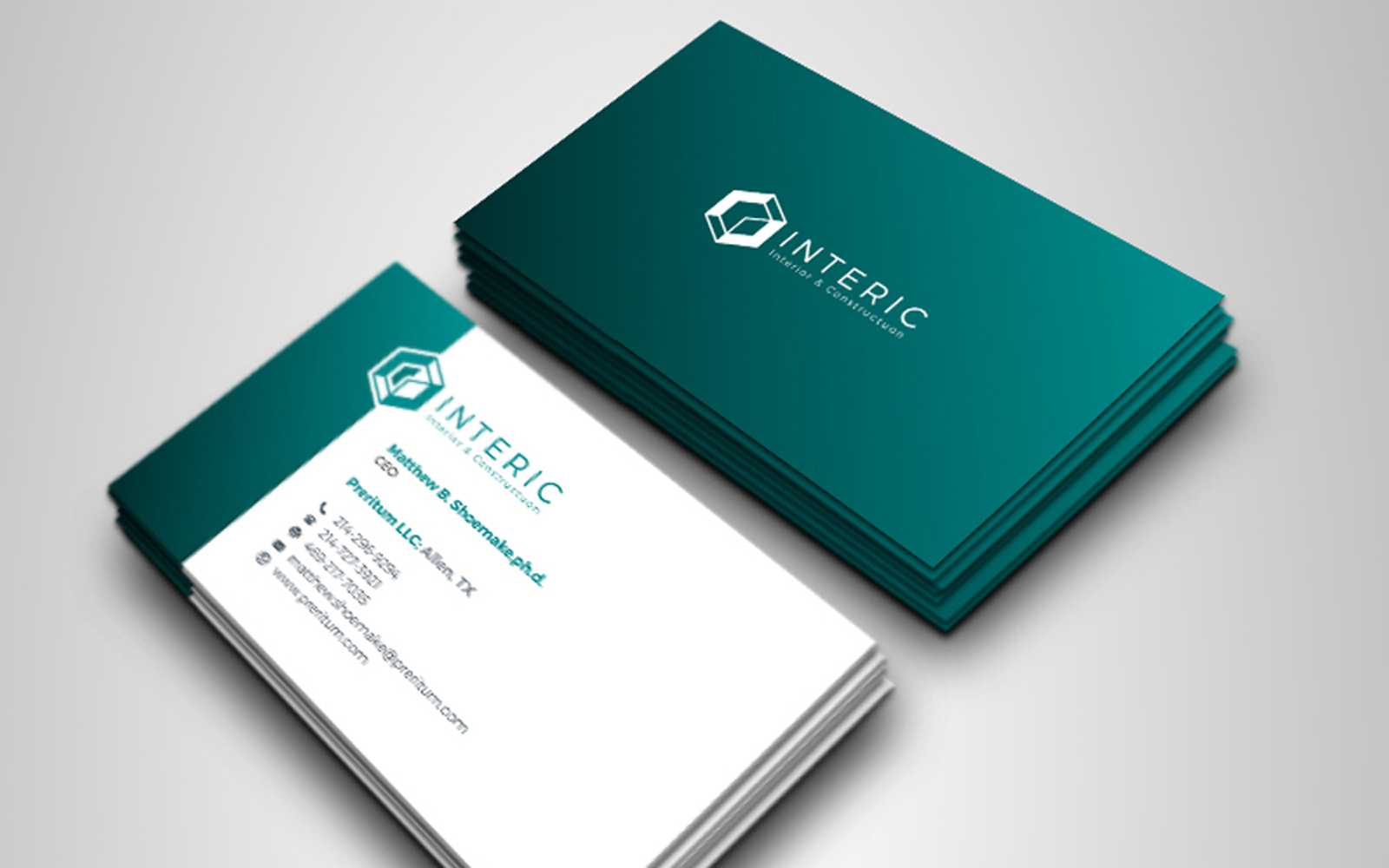 Creative Clean Business Card With Paste Accent - Corporate Identity Template