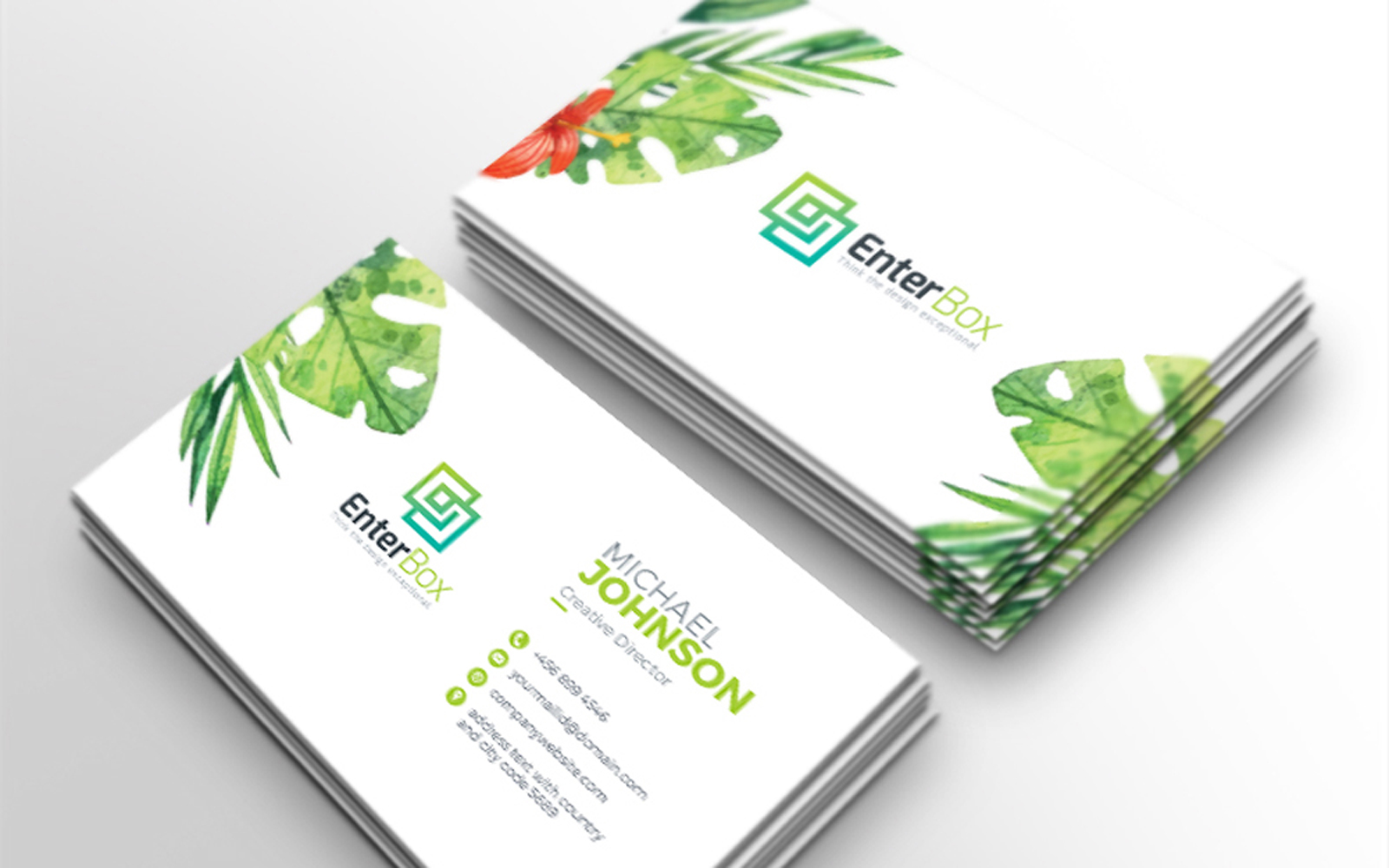 WaterColor Business Card Design - Corporate Identity Template