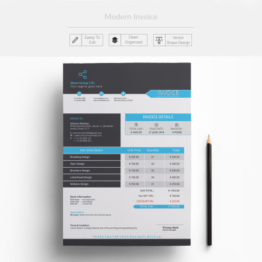 Modern Cleaninvoice Corporate Identity 101373