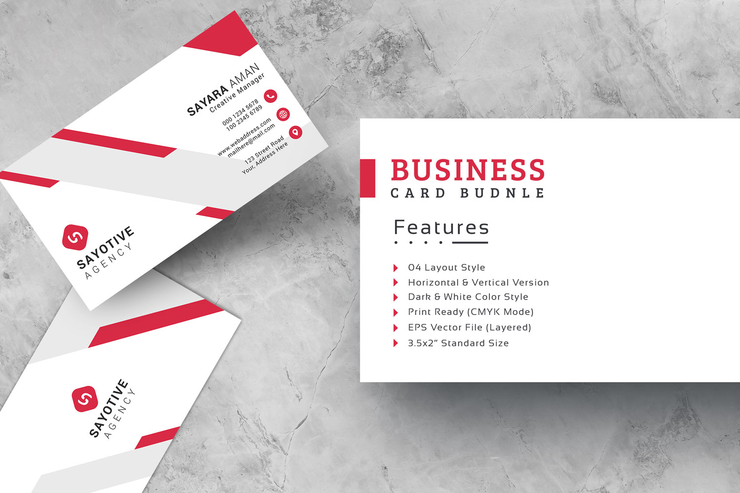 Business Card With Four Layout Style - Corporate Identity Template