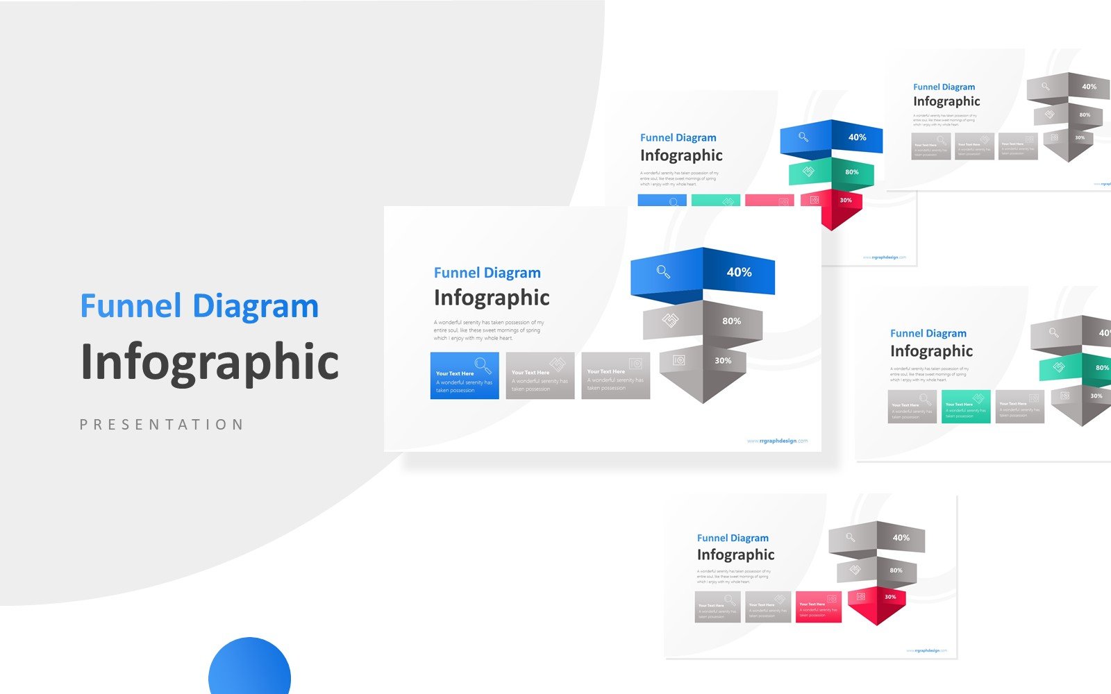 3D Business Funnel Diagram Presentation PowerPoint template