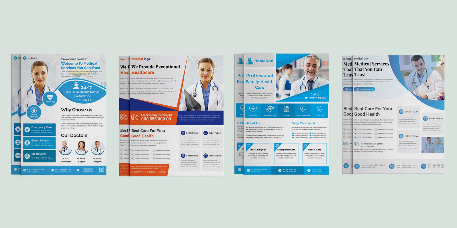 Medical Healthcare Flyer Bundles - Corporate Identity Template