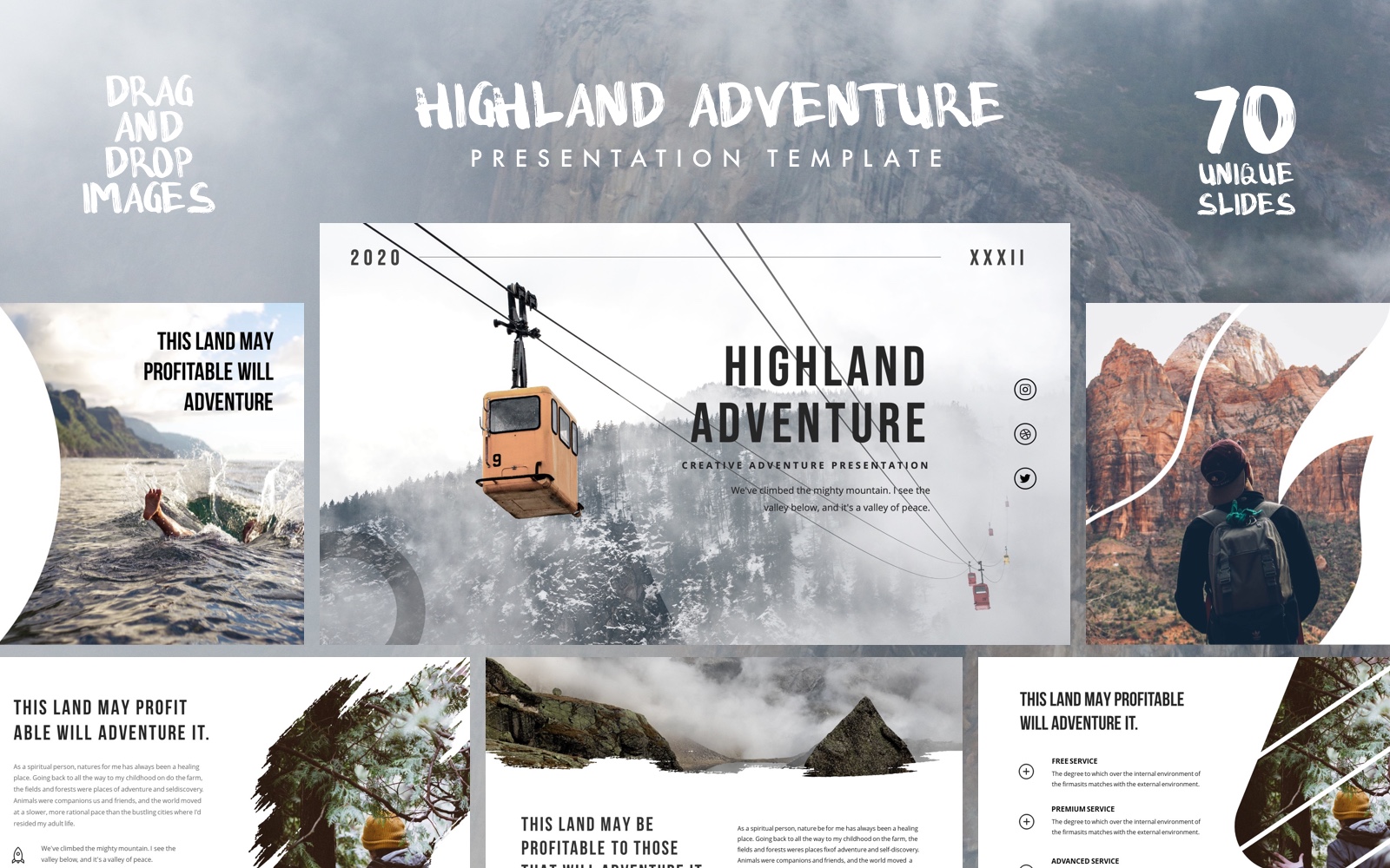 HIGHLAND - Outdoor Presentation PowerPoint template