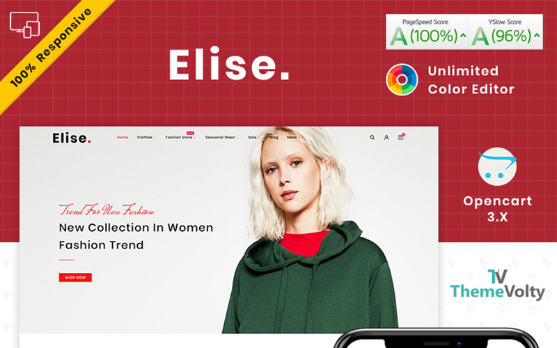 Elise Fashion OpenCart Template