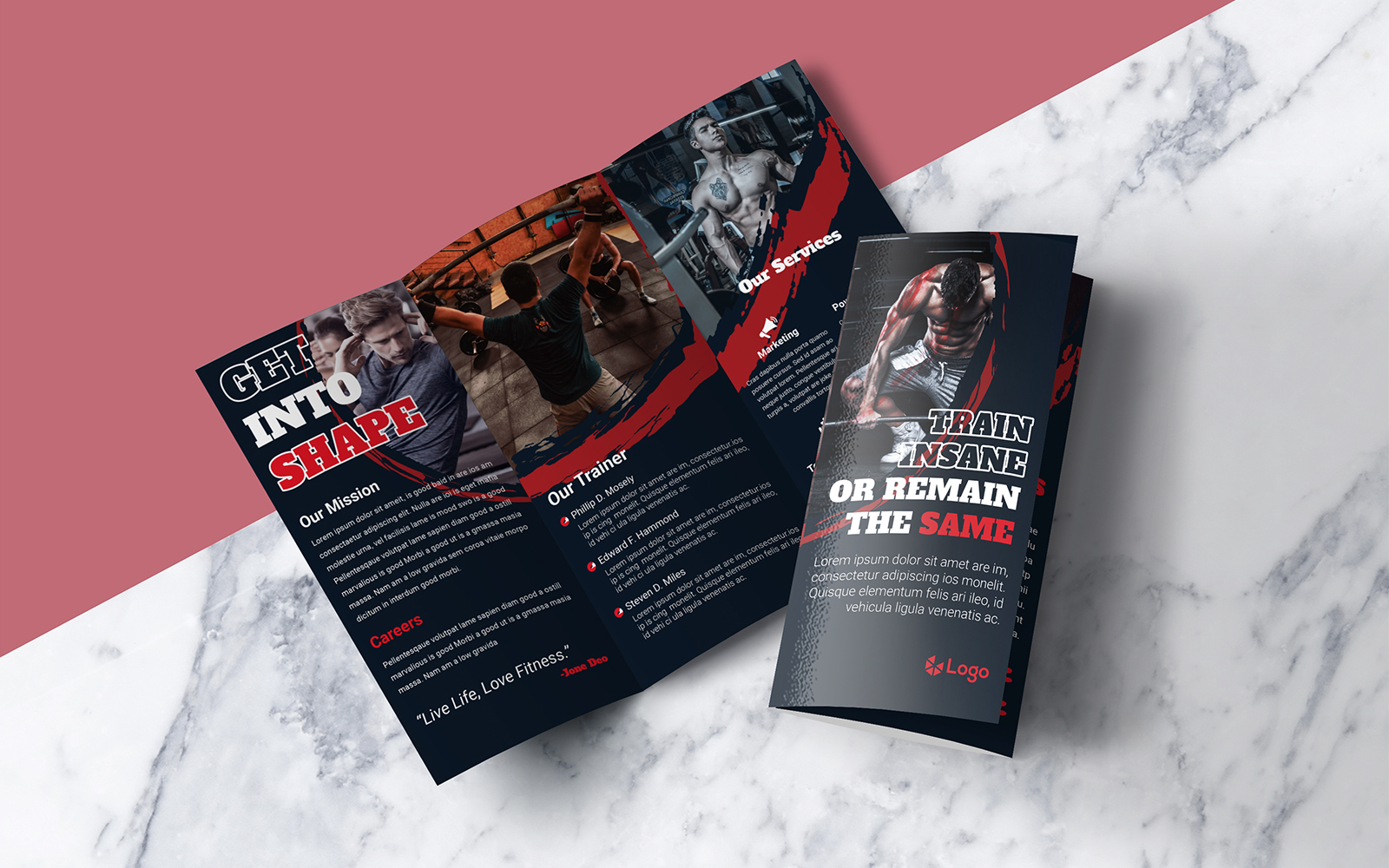 Gym/Fitness Trifold Brochure Design - Corporate Identity Template